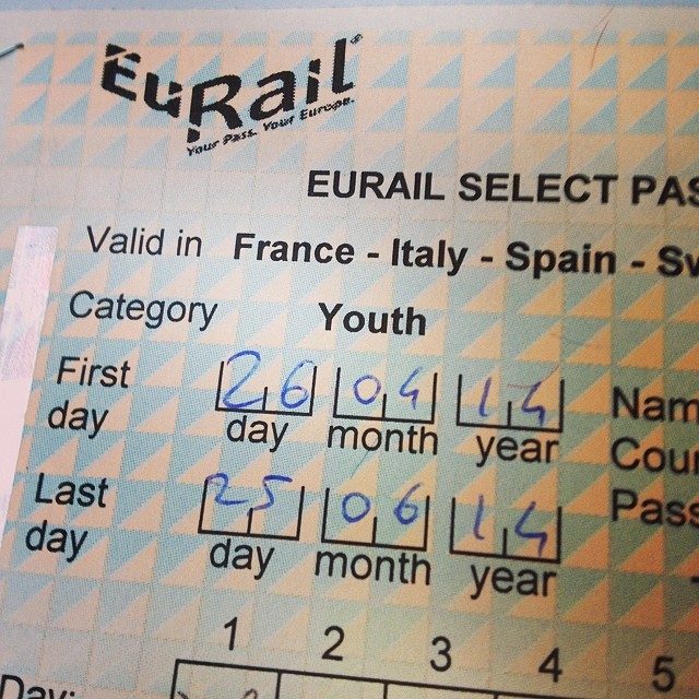 Passe Eurail de 2014: França, Itália, Espanha